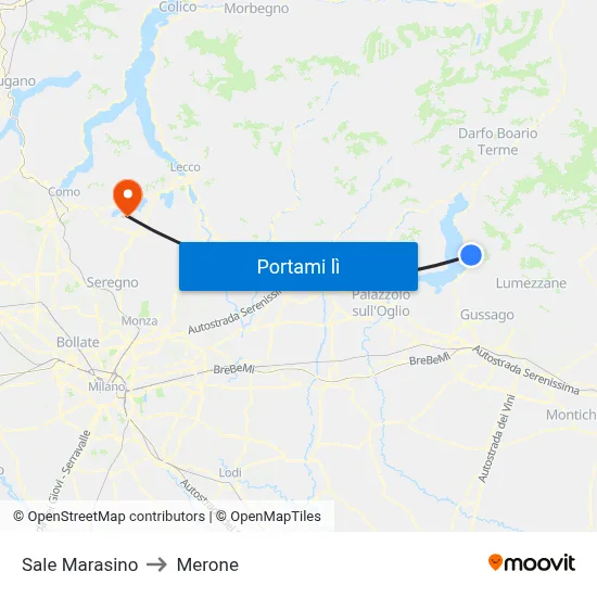 Sale Marasino to Merone map