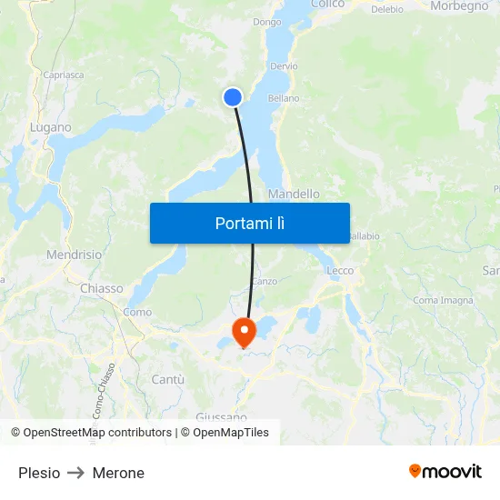 Plesio to Merone map