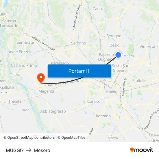 MUGGI? to Mesero map