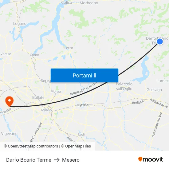 Darfo Boario Terme to Mesero map