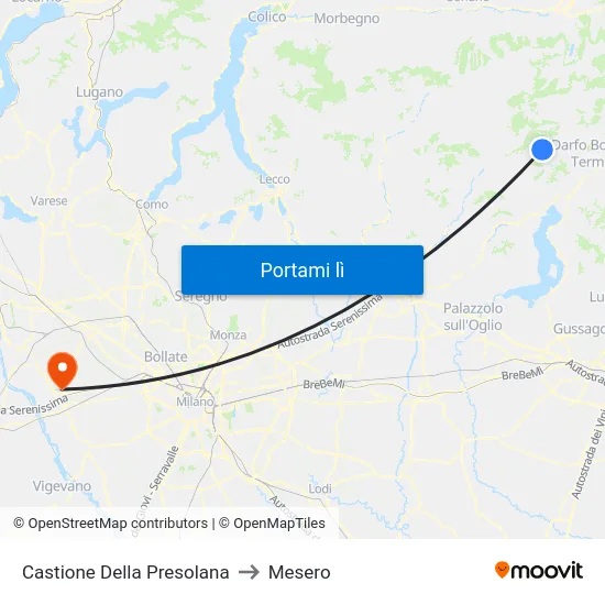 Castione Della Presolana to Mesero map