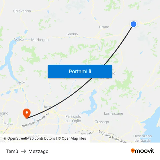 Temù to Mezzago map