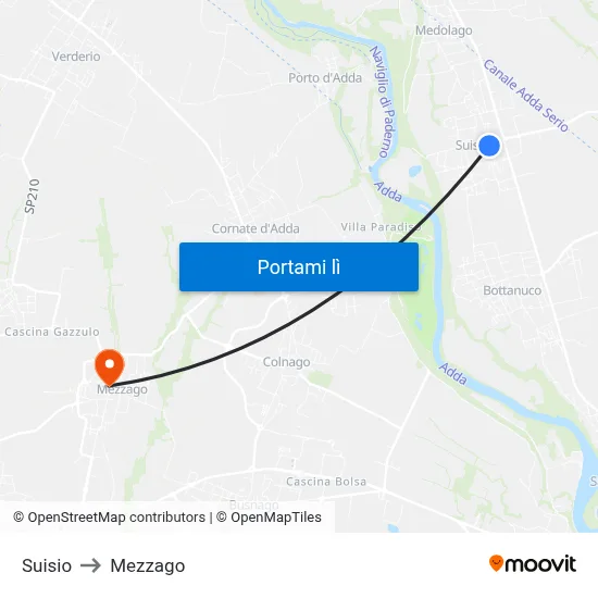 Suisio to Mezzago map