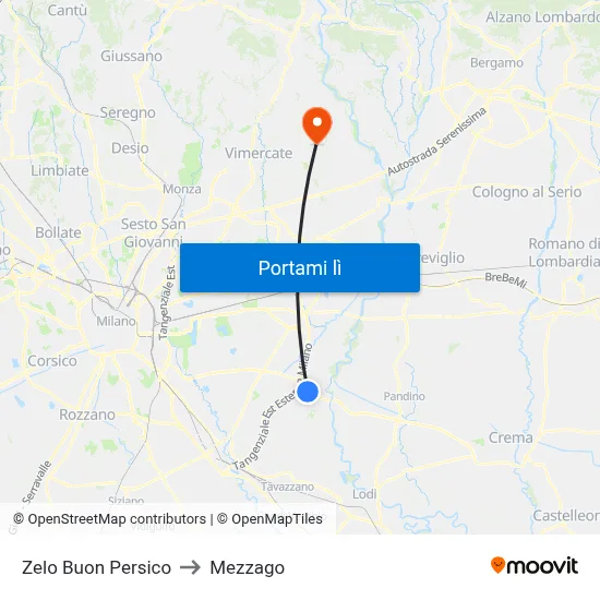 Zelo Buon Persico to Mezzago map