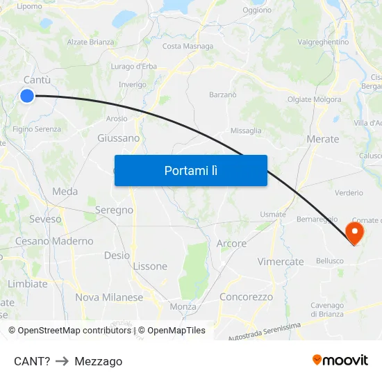 CANT? to Mezzago map