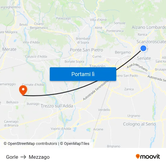 Gorle to Mezzago map