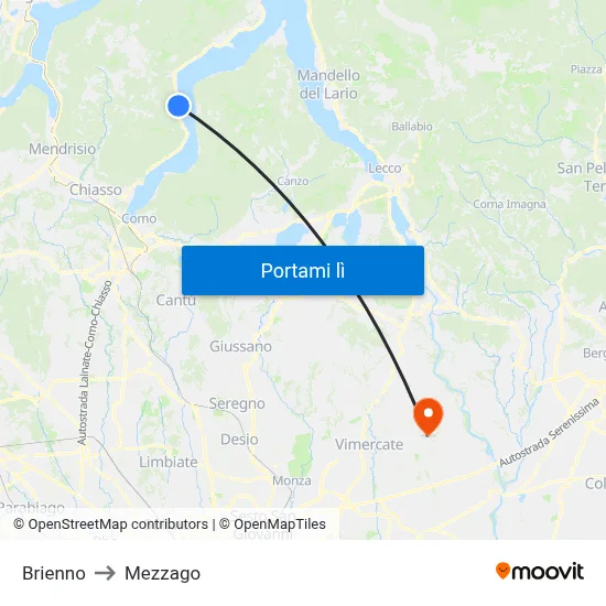 Brienno to Mezzago map