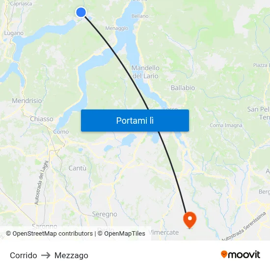 Corrido to Mezzago map