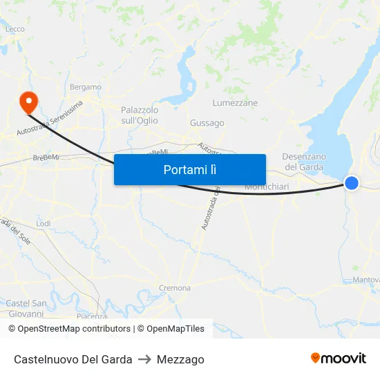 Castelnuovo Del Garda to Mezzago map