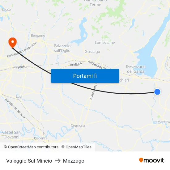 Valeggio Sul Mincio to Mezzago map