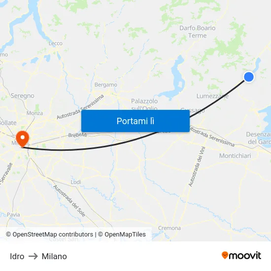 Idro to Milano map