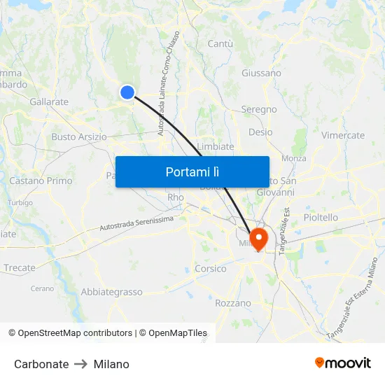 Carbonate to Milano map