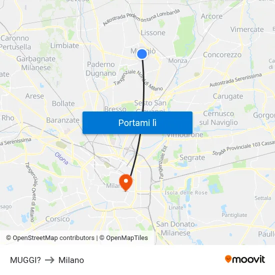 MUGGI? to Milano map