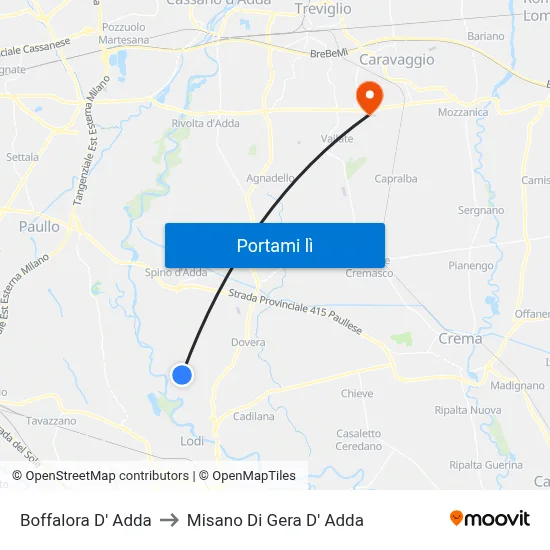 Boffalora D' Adda to Misano Di Gera D' Adda map