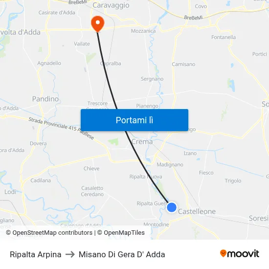 Ripalta Arpina to Misano Di Gera D' Adda map