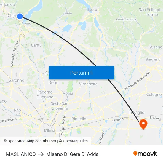 MASLIANICO to Misano Di Gera D' Adda map