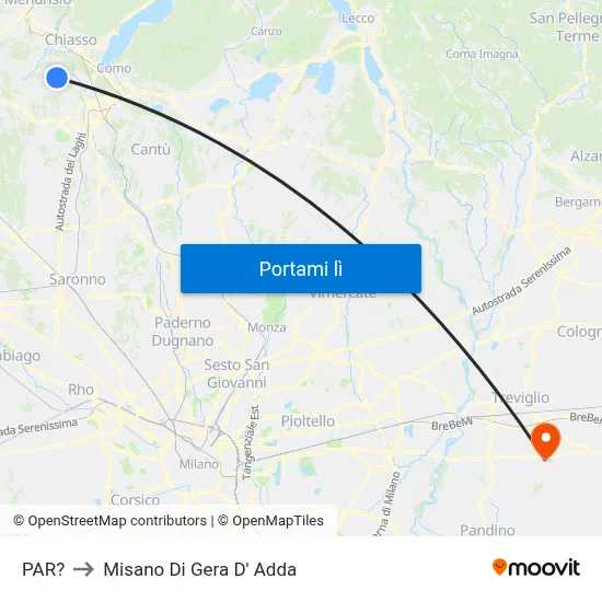 PAR? to Misano Di Gera D' Adda map