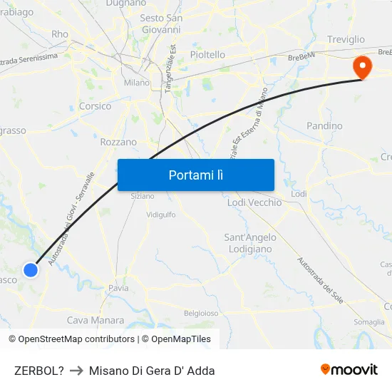 ZERBOL? to Misano Di Gera D' Adda map