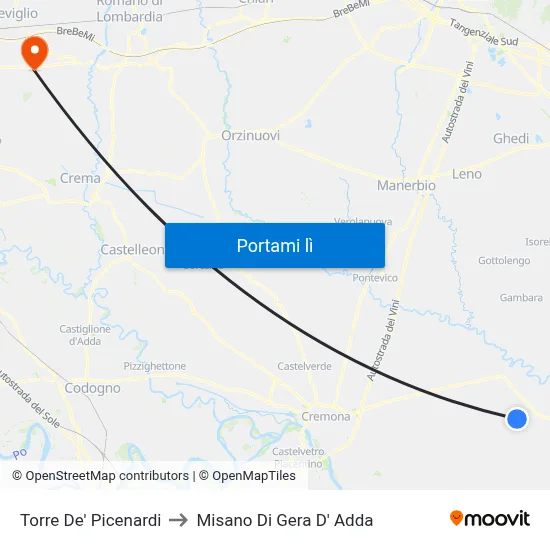 Torre De' Picenardi to Misano Di Gera D' Adda map