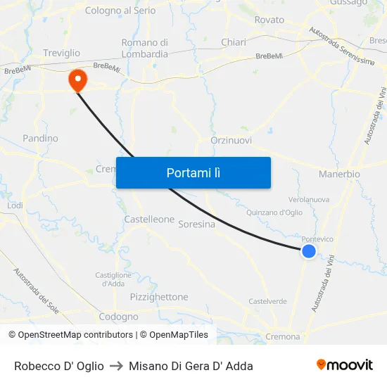 Robecco D' Oglio to Misano Di Gera D' Adda map