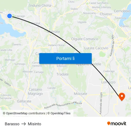 Barasso to Misinto map