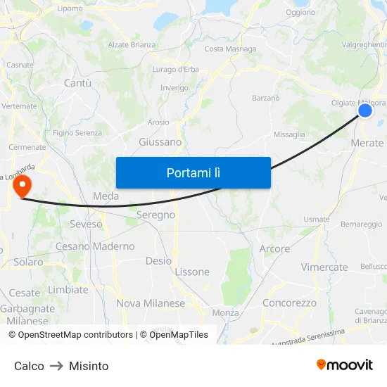 Calco to Misinto map