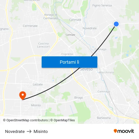 Novedrate to Misinto map