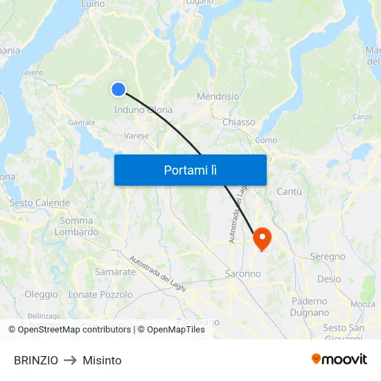 BRINZIO to Misinto map