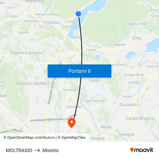 MOLTRASIO to Misinto map