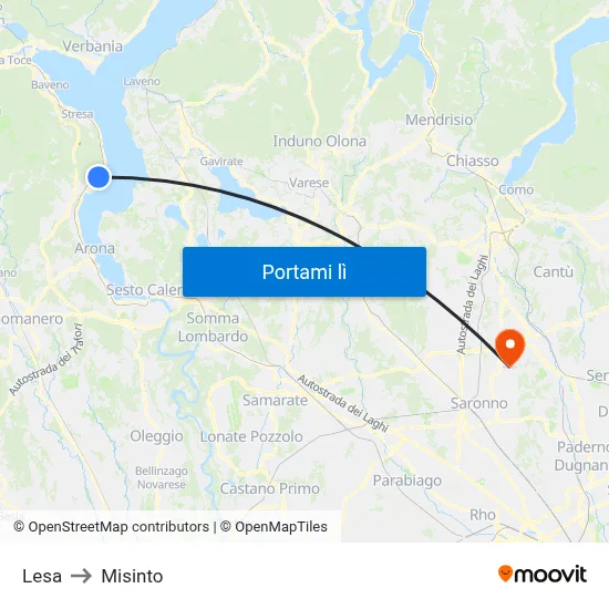 Lesa to Misinto map