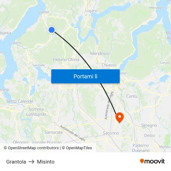 Grantola to Misinto map