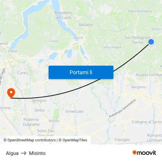 Algua to Misinto map