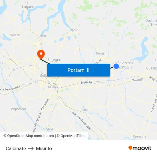 Calcinate to Misinto map