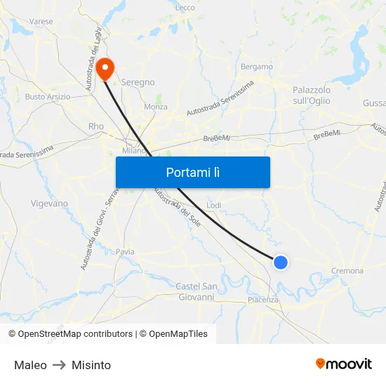 Maleo to Misinto map