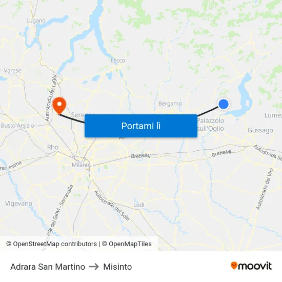 Adrara San Martino to Misinto map