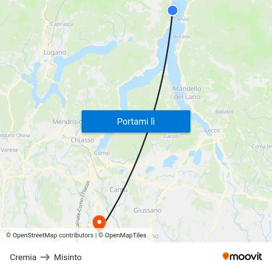 Cremia to Misinto map