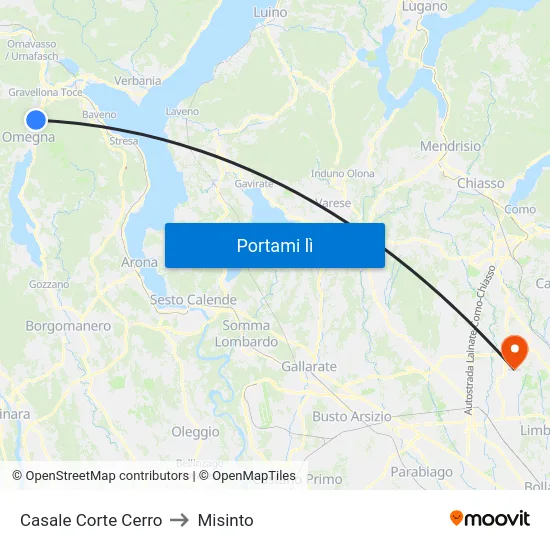 Casale Corte Cerro to Misinto map