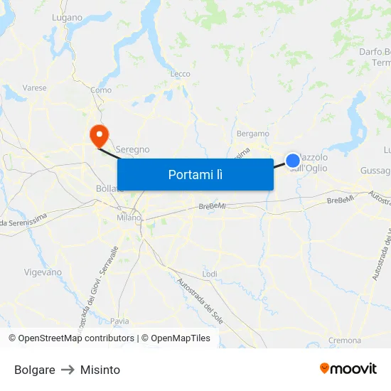 Bolgare to Misinto map