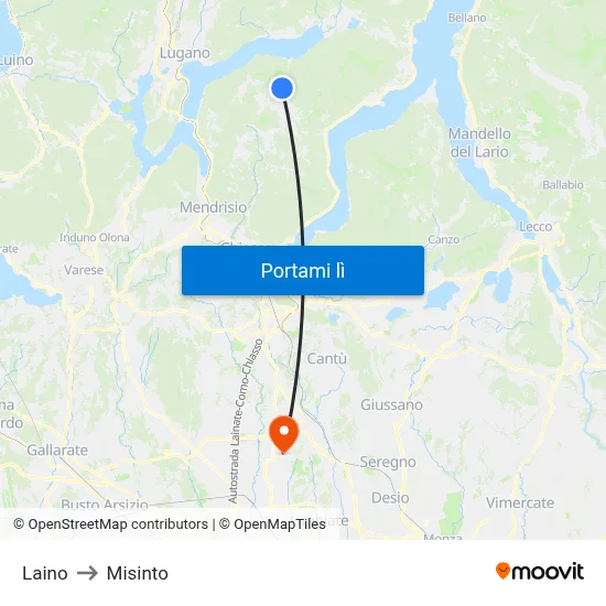 Laino to Misinto map