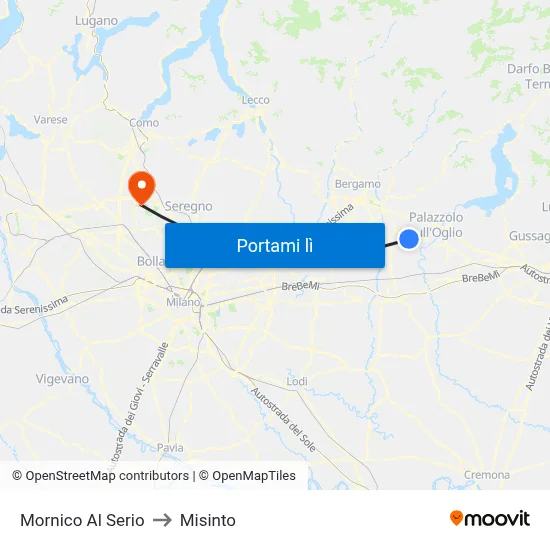 Mornico Al Serio to Misinto map
