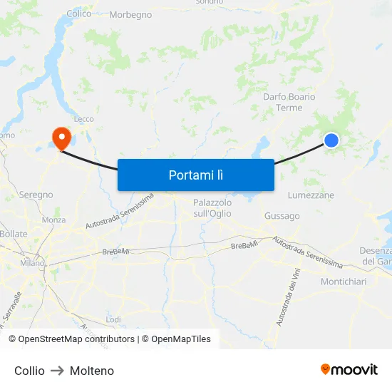 Collio to Molteno map