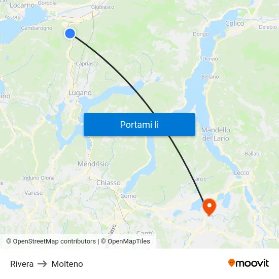Rivera to Molteno map
