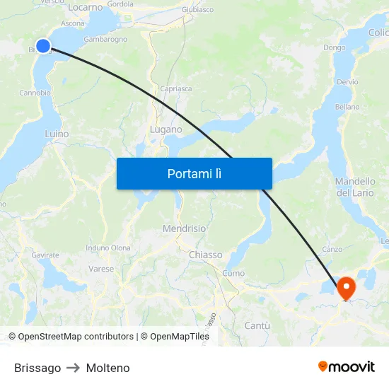Brissago to Molteno map