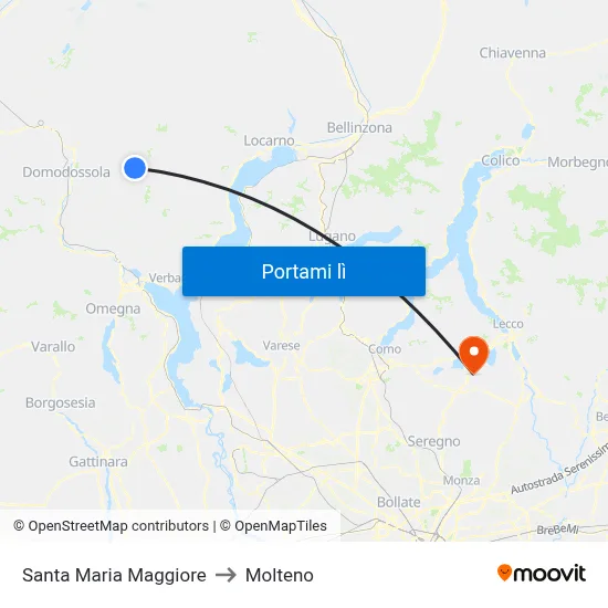 Santa Maria Maggiore to Molteno map