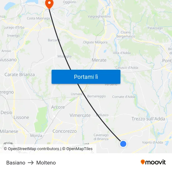 Basiano to Molteno map