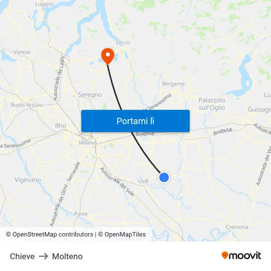 Chieve to Molteno map