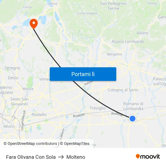 Fara Olivana Con Sola to Molteno map