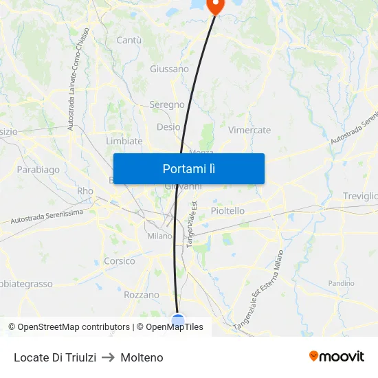Locate Di Triulzi to Molteno map