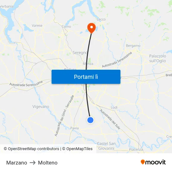 Marzano to Molteno map