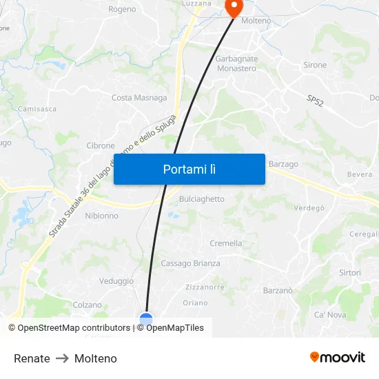 Renate to Molteno map